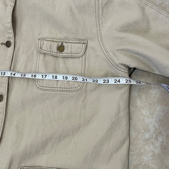 Faded Glory Womens Chore Coat Large Corduroy Collar Plaid Canvas Barn Jacket. - Picture 4 of 9